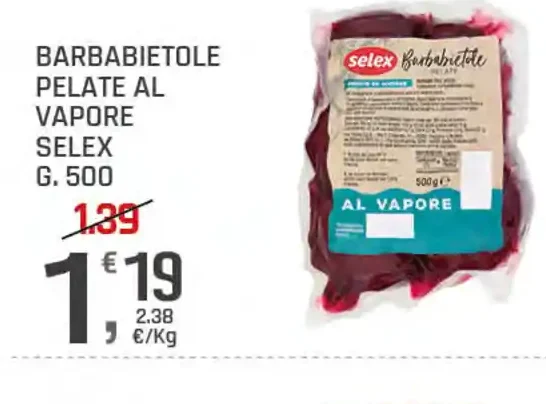 Barbabietole pelate al vapore Selex