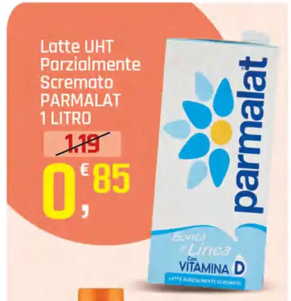 Latte UHT parzialmente scremato Parmalat