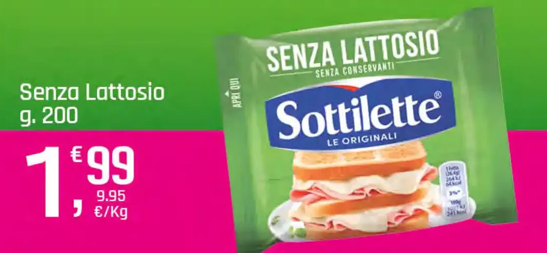 Sottilette senza lattosio