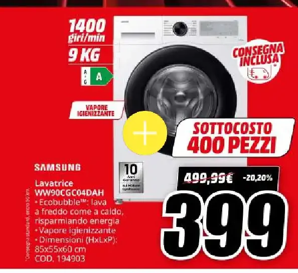 Lavatrice Samsung WW90CGC04DAN