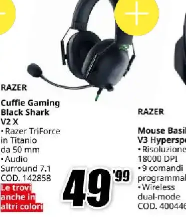 Razer Cuffie Gaming Black Shark V2 X