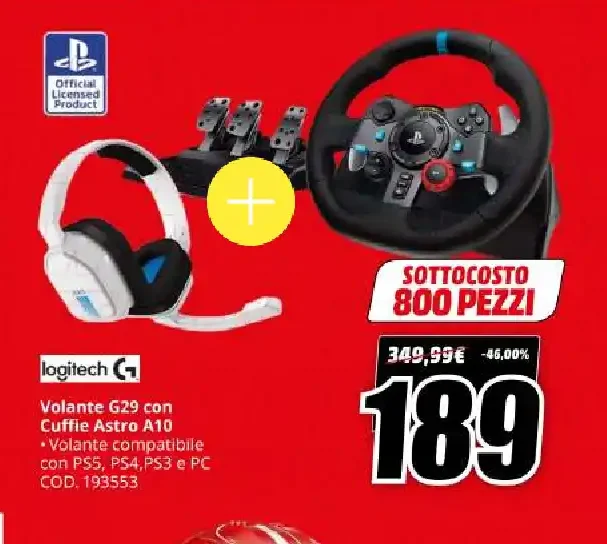 Volante Logitech G29 con cuffie Astro A10