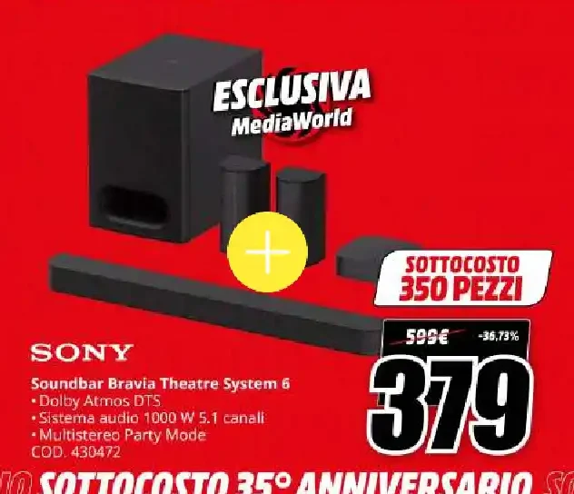Sony Soundbar Bravia Theatre System 6
