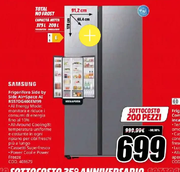 Frigorifero Side by Side Samsung RS57DG400EM9G