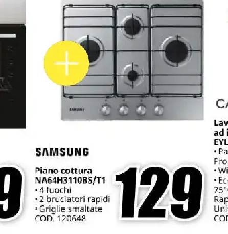 Piano cottura Samsung NA64H3110BS/T1