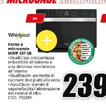 Forno a microonde Whirlpool MWP 337 SB