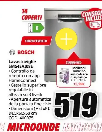 Lavastoviglie Bosch SMS4EV108E