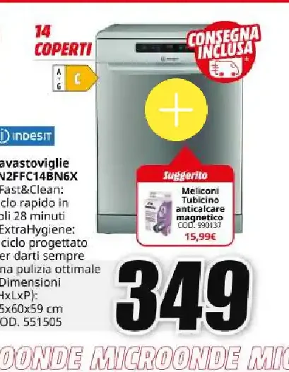 Lavastoviglie Indesit IN2FFC14BN6X