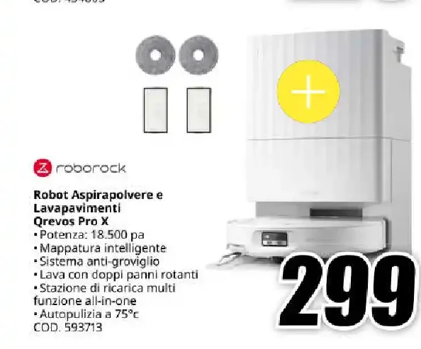 Robot aspirapolvere e lavapavimenti Roborock Qrevos Pro X