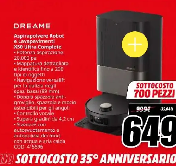 Robot aspirapolvere e lavapavimenti Dreame X50 Ultra Complete