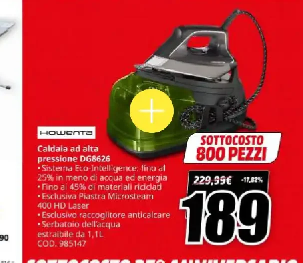 Caldaia ad alta pressione Rowenta DG8626
