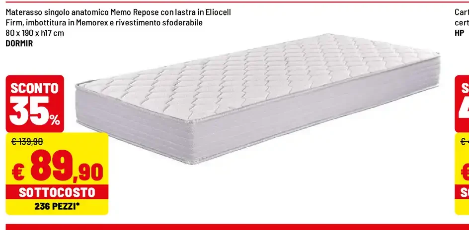 Materasso singolo anatomico Memo Repose