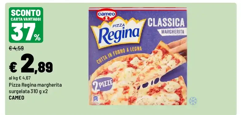 Pizza Regina margherita surgelata