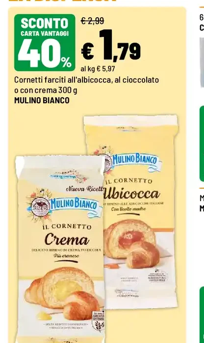 Cornetti farciti all'albicocca, al cioccolato o con crema
