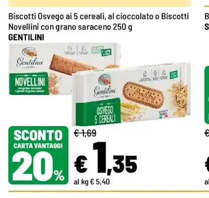 Biscotti Osvego ai 5 cereali o Novellini con grano saraceno