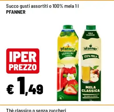 Succo gusti assortiti o 100% mela