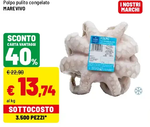 Polpo pulito congelato