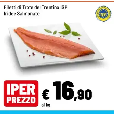Filetti di trote del Trentino IGP Iridee Salmonate