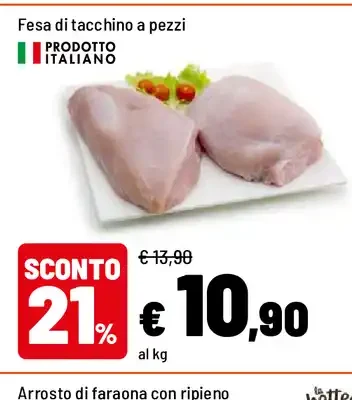 Fesa di tacchino a pezzi