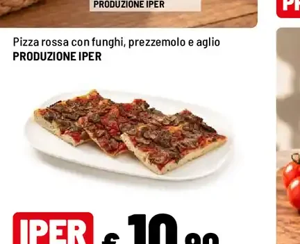 Pizza rossa con funghi