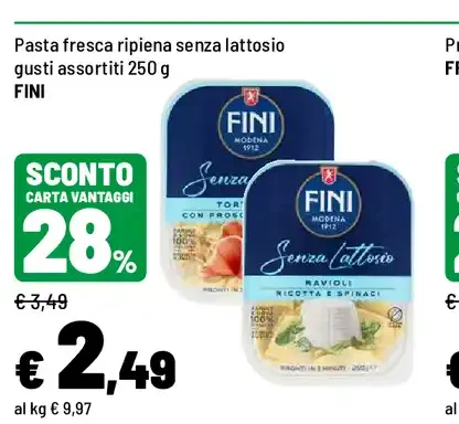 Pasta fresca ripiena senza lattosio