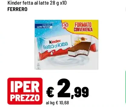 Kinder fetta al latte