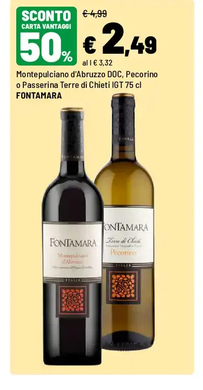 Montepulciano d'Abruzzo DOC, Pecorino o Passerina Terre di Chieti IGT