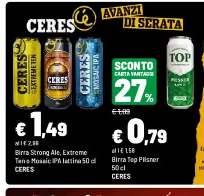Birra Strong Ale, Extreme Teno Mosaic IPA o Birra Top Pilsner