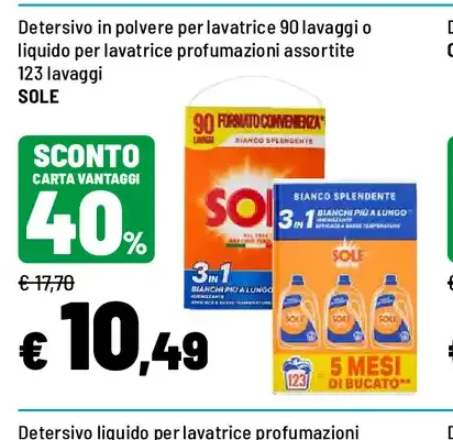 Detersivo lavatrice Sole
