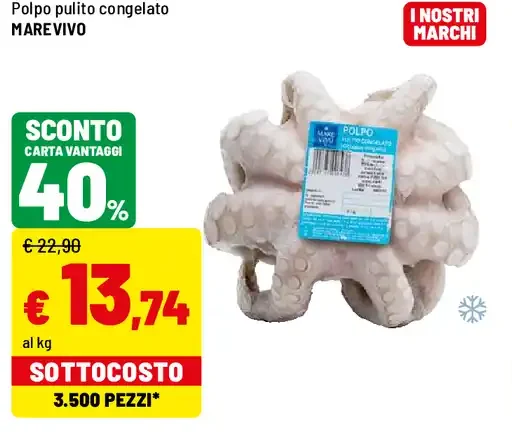 Polpo pulito congelato