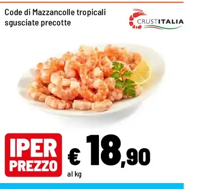 Code di Mazzancolle tropicali sgusciate precotte