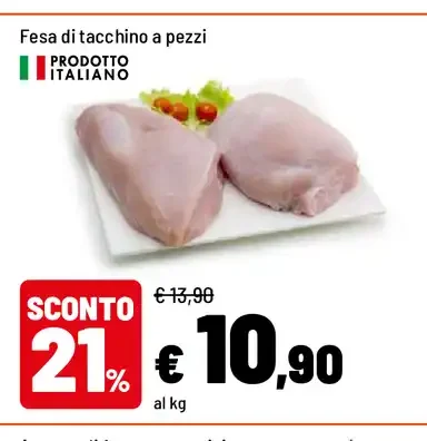 Fesa di tacchino a pezzi