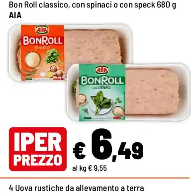 Bon Roll classico, con spinaci o con speck 680 g