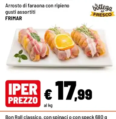 Arrosto di faraona con ripieno gusti assortiti