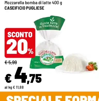 Mozzarella bomba di latte 400 g