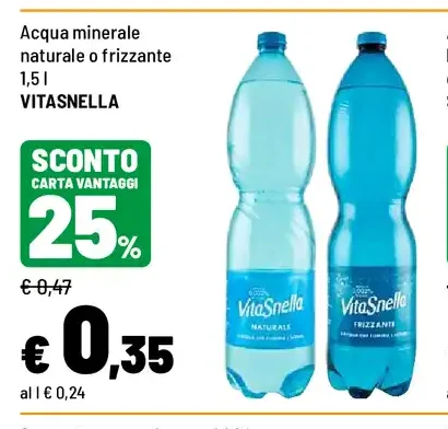 Acqua minerale naturale o frizzante