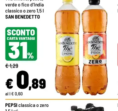 Tè limone, pesca, verde o fico d'India