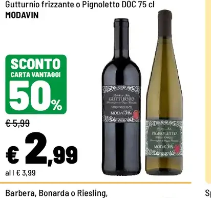 Gutturnio frizzante o Pignoletto DOC