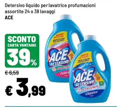 Detersivo lavatrice Ace