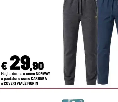 Maglia donna o uomo Norway o pantalone uomo Carrera