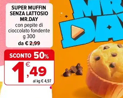 Muffin con gocce di cioccolato