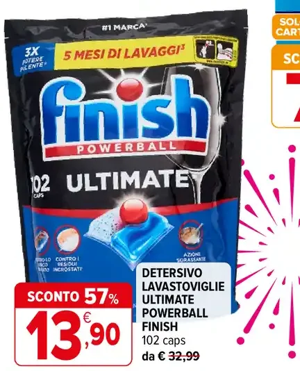 Detersivo lavastoviglie Ultimate Powerball Finish