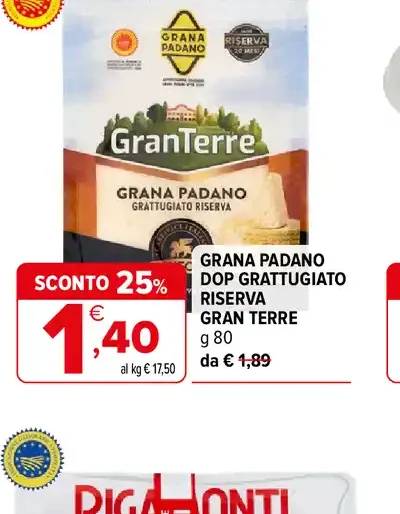 Grana Padano DOP Grattugiato Riserva Gran Terre