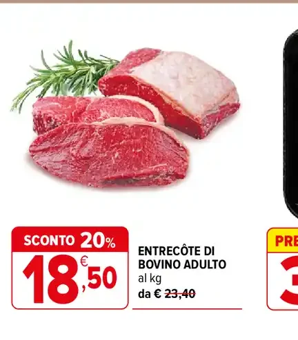 Entrecôte di bovino adulto