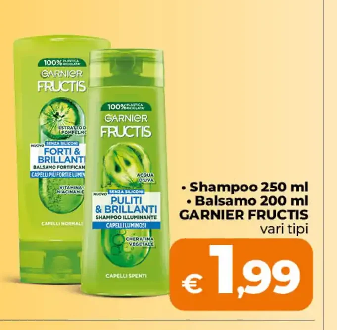 Shampoo e balsamo Garnier Fructis