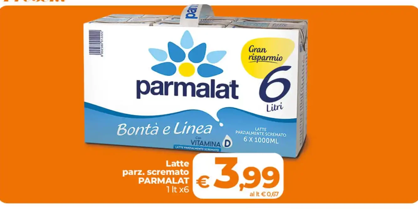 Latte parzialmente scremato Parmalat