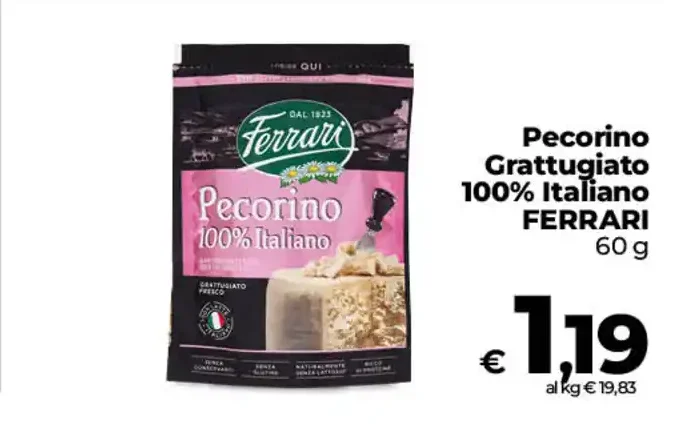 Pecorino grattugiato 100% italiano Ferrari