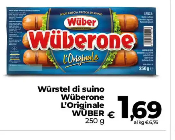 Würstel di suino Wüberone L'Originale