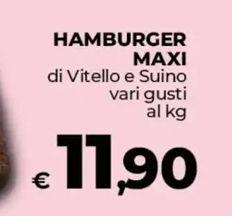 Hamburger maxi di vitello e suino