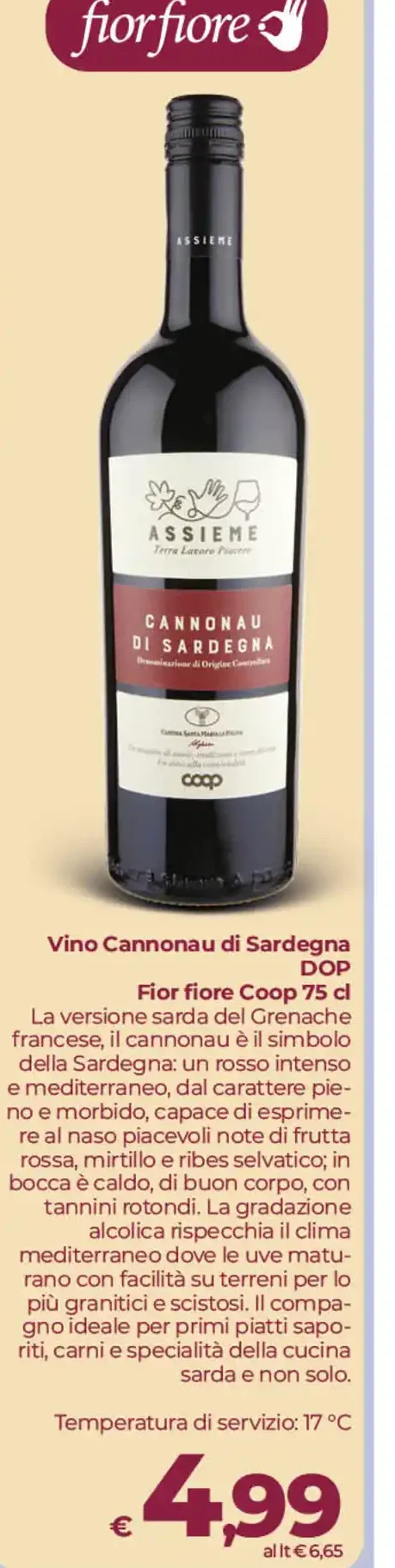 Vino Cannonau di Sardegna DOP Fior fiore Coop